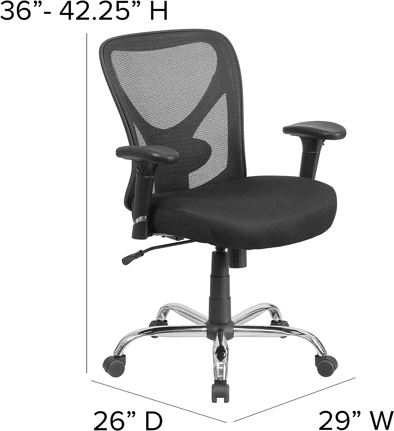 & גבוה הכיסא במשרד | גובה מתכוונן רשת סיבוב כיסא משרדי עם גלגלים - 2